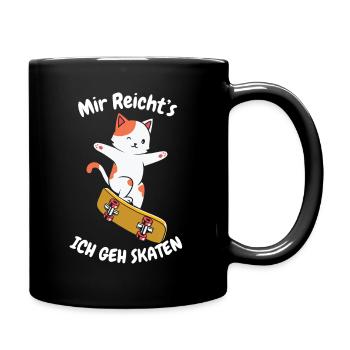 Mir Reichts Ich Geh Skaten Katze Skate Board - Tasse einfarbig - Schwarz - Rechts