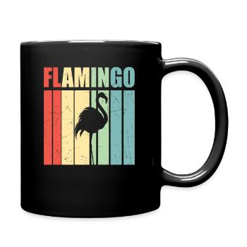 Flamant rose rétro - Mug uni - noir - Droite