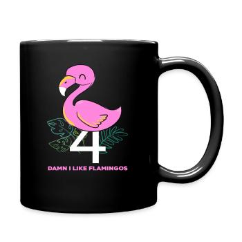 Flamingo favorite animal - Full Colour Mug - black - Right