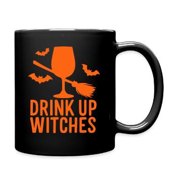 Halloween Witches Saying Drink Up Witches - Full Colour Mug - black - Right
