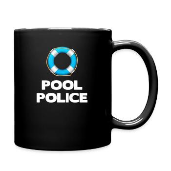 Pool Police Funny Lifeguards Iceland Waterpolo - Full Colour Mug - black - Right