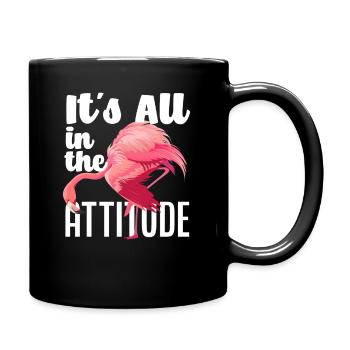 Flamingo Einstellung - Tasse einfarbig - Schwarz - Rechts
