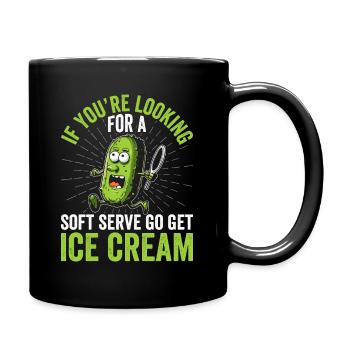 Pickleball Spieler Soft Serve Eiscreme - Tasse einfarbig - Schwarz - Rechts