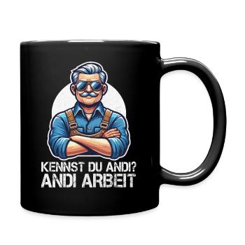 Handwerker Andi Arbeit Geschenk Sprüche Lustig - Tasse einfarbig - Schwarz - Rechts