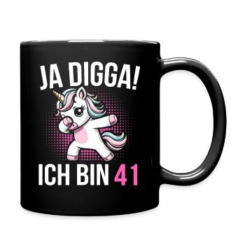 41. Geburtstag Frauen Einhorn Geschenk - Tasse einfarbig - Schwarz - Rechts