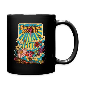 Sunshine and good life - Tasse einfarbig - Schwarz - Rechts
