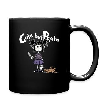 Cute but psycho Fun Gothic Girl - Tasse einfarbig - Schwarz - Rechts