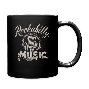 Rockabilly Music Old School Mikrofon Vintage Retro - Tasse einfarbig - Schwarz - Rechts