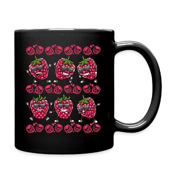 Beere Dancing Himbeeren Obst - Tasse einfarbig - Schwarz - Rechts