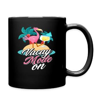 Flamingo Urlaub Modus An - Tasse einfarbig - Schwarz - Rechts