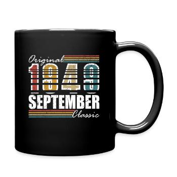 1949 September 1949 75th Anniversary Gift - Full Colour Mug - black - Right