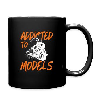 addicted to models Design for a lover of train - Full Colour Mug - black - Right
