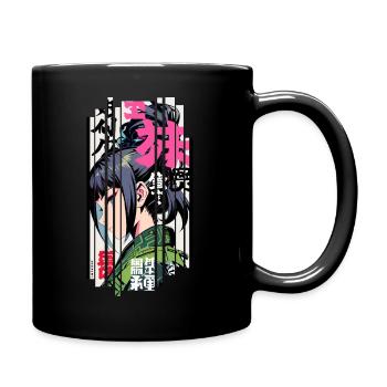 Ver.1 - Geometrische Frau, traditioneller Ninja - Tasse einfarbig - Schwarz - Rechts