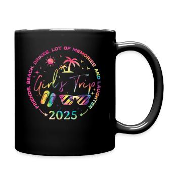 Voyage des filles qui rient à la plage des amis 2025 - Mug uni - noir - Droite