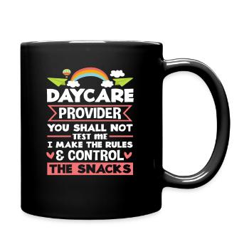 Kindergarten Provider Control Snacks Rules - Full Colour Mug - black - Right