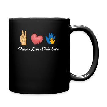 Peace Love Childcare - Full Colour Mug - black - Right