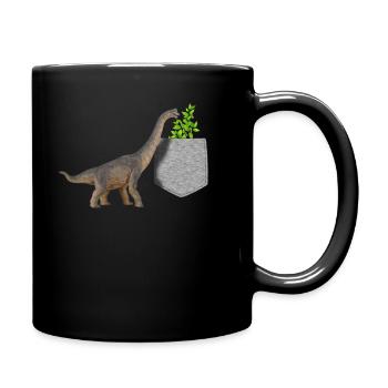 Brachiosaure Cherchant Des Feuilles Dans Une Fausse Poche - Mug uni - noir - Droite
