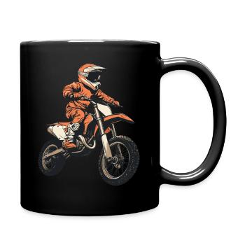 Motocross und Dirt bike - Tasse einfarbig - Schwarz - Rechts