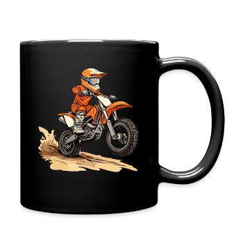 Motocross und Dirt bike - Tasse einfarbig - Schwarz - Rechts