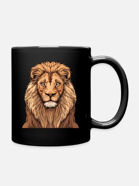 Lion - Full Colour Mug - black