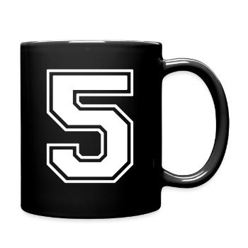 Nummer 5 - Tasse einfarbig - Schwarz - Rechts