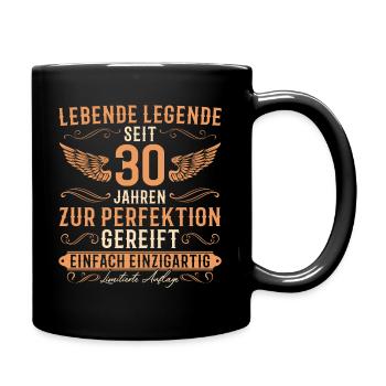 30 Geburtstag Lebende Legende seit 30 Jahren - Tasse einfarbig - Schwarz - Rechts