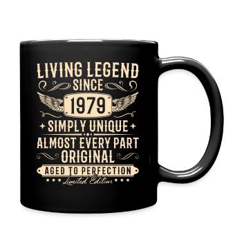 1979 Jahrgang Einfach Einzigartig Geburtstag - Tasse einfarbig - Schwarz - Rechts