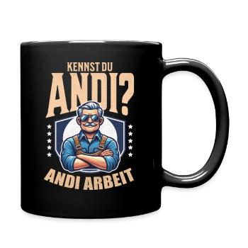 Handwerker Andi Arbeit Geschenk Sprüche Lustig - Tasse einfarbig - Schwarz - Rechts