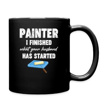 I finished what her husband started. - Full Colour Mug - black - Right
