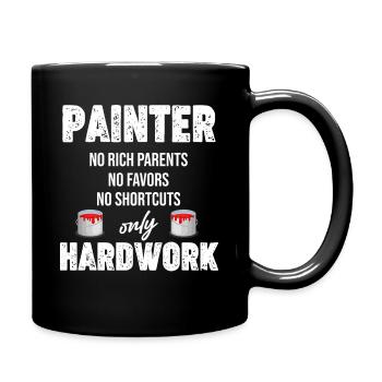Painters No rich parents No favors - Full Colour Mug - black - Right