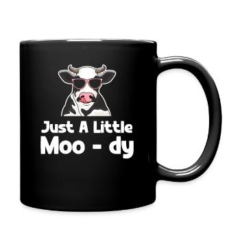 Just A Little Moo-dy Funny Cow Farmer Highlander - Full Colour Mug - black - Right