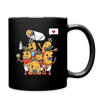 Drôles de carottes miniatures de légumes - Mug uni - noir - Droite