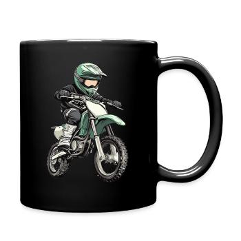Motocross und Dirt bike - Tasse einfarbig - Schwarz - Rechts