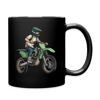 Motocross und Dirt bike - Tasse einfarbig - Schwarz - Rechts