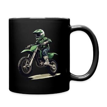 Motocross und Dirt bike - Tasse einfarbig - Schwarz - Rechts