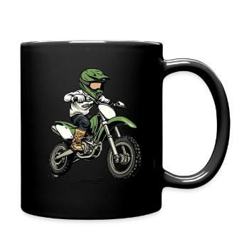 Motocross und Dirt bike - Tasse einfarbig - Schwarz - Rechts