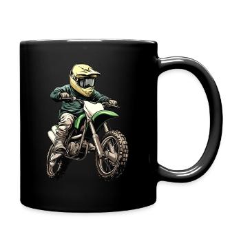 Motocross und Dirt bike - Tasse einfarbig - Schwarz - Rechts