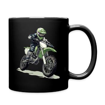 Motocross und Dirt bike - Tasse einfarbig - Schwarz - Rechts