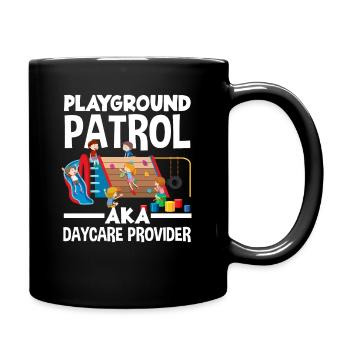 Playground Patrol Day Care Provider - Full Colour Mug - black - Right