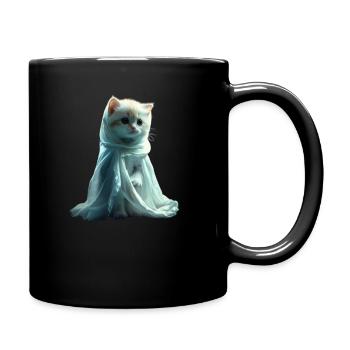 Cute Ghost Kitten Halloween Cute Design - Full Colour Mug - black - Right