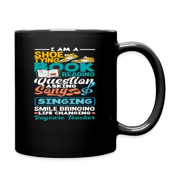 Bow Binding Book Reader Questioner - Full Colour Mug - black - Right