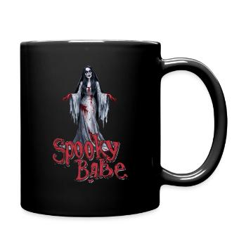 Spooky Babe Retro Bloody Women's Horror Costume - Full Colour Mug - black - Right