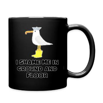 I shame me in ground and floor - Küsten Einhorn - Tasse einfarbig - Schwarz - Rechts