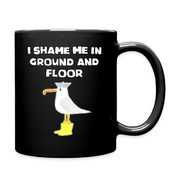 Möwe Küsten Einhorn Deutsches Sprichwort - Tasse einfarbig - Schwarz - Rechts