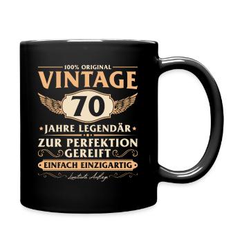 Vintage 70 Jahre Mann 70 Geburtstag - Tasse einfarbig - Schwarz - Rechts