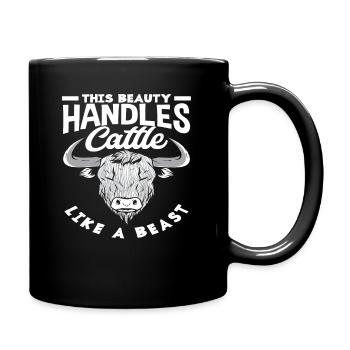 Diese Schönheit Handhabt Hochlandkuh Wie Ein Biest - Tasse einfarbig - Schwarz - Rechts
