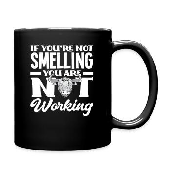 Wenn Du Nicht Riechst Arbeitest Du Nicht - Tasse einfarbig - Schwarz - Rechts