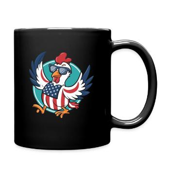 Poulet patriotique des États-Unis - Mug uni - noir - Droite