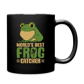 World's Best Frog Catcher Herpetology Frog Hunting - Full Colour Mug - black - Right