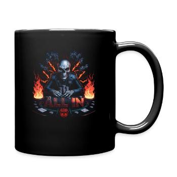 Poker-Enthusiast Skelett All In Design - Tasse einfarbig - Schwarz - Rechts